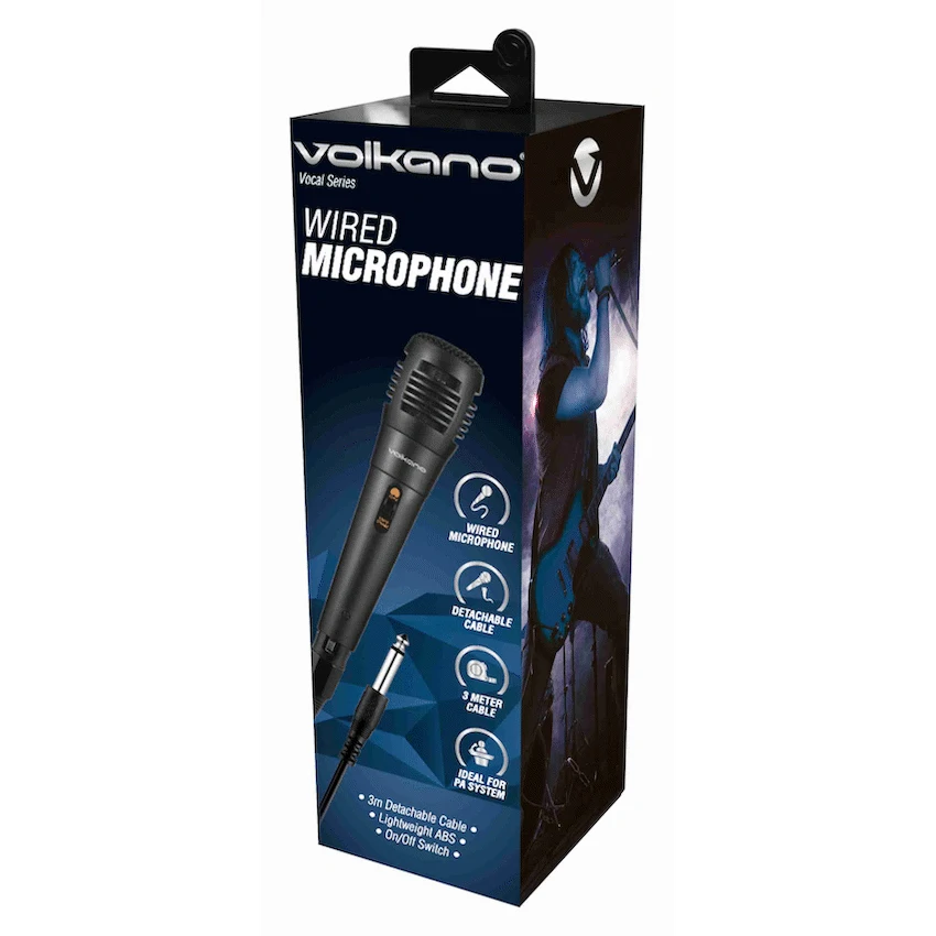 Volkano Vocal Series ABS Wired Microphone - Black - Image 2