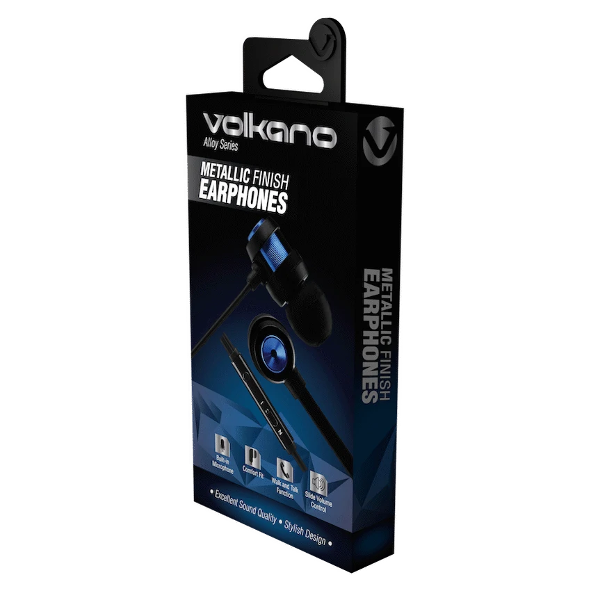 Volkano Alloy Series Metal Earphone - Blue - Image 4