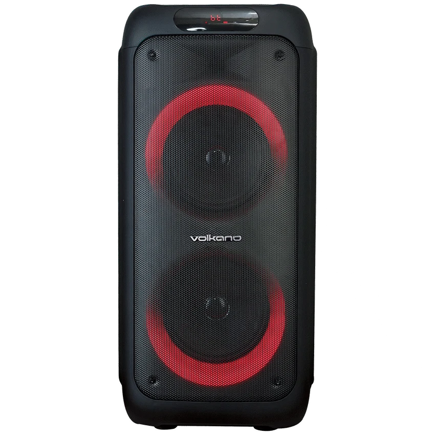 Volkano Helios Series Dual 8" Party Speaker with Microphone & Light Effects