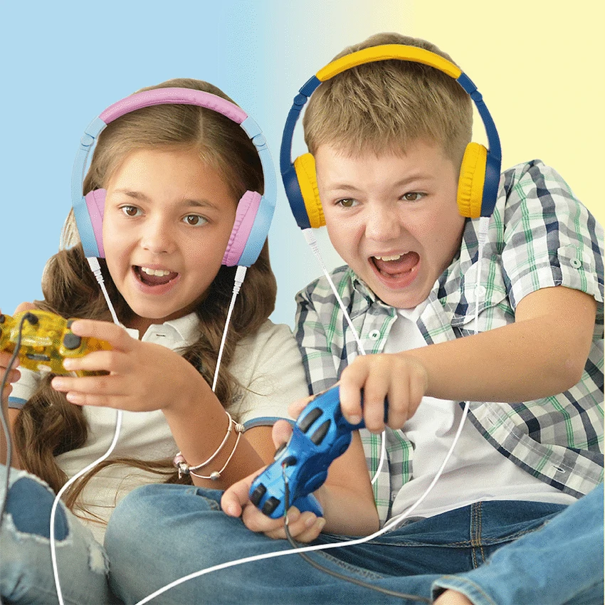 Volkano Sidekick Series Wired Kiddies Headphones with Share Port - Yellow/Blue - Image 9