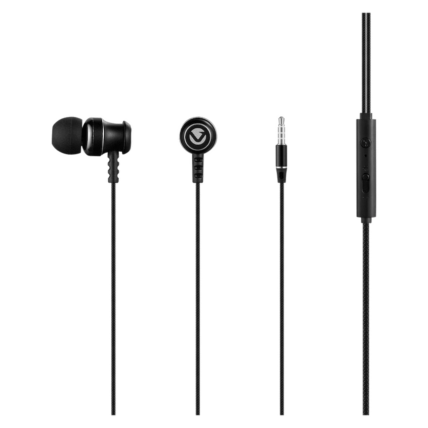 Volkano Earphones with Mic - STANNIC SERIES - Black - Image 2