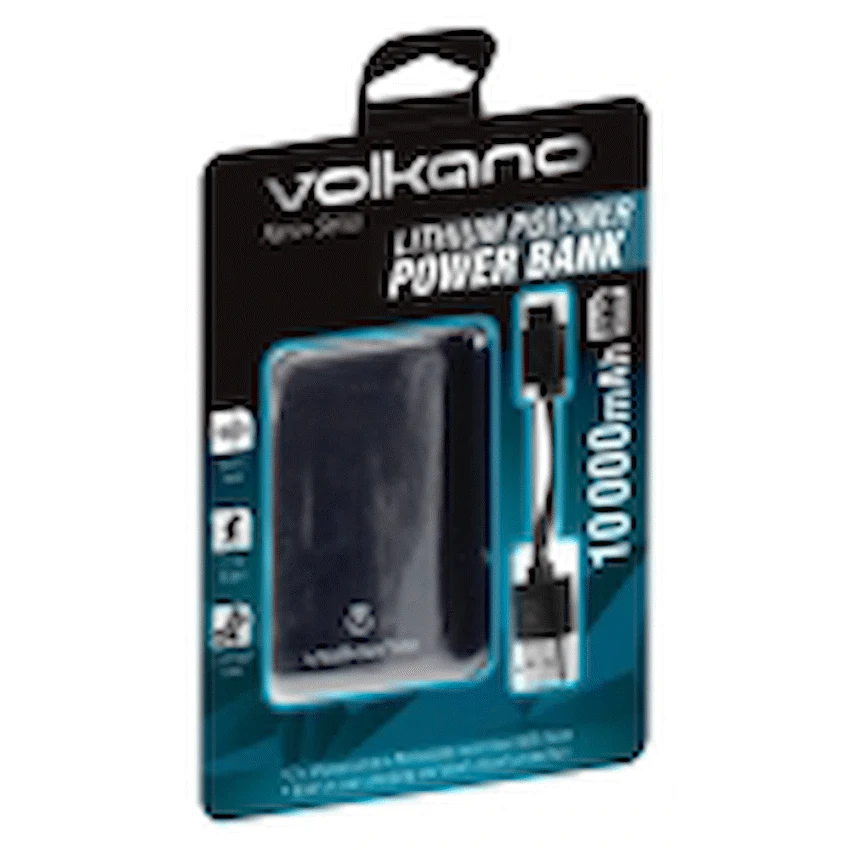 Volkano Nano + Series 10000mah Lithium Polymer Powerbank - Black