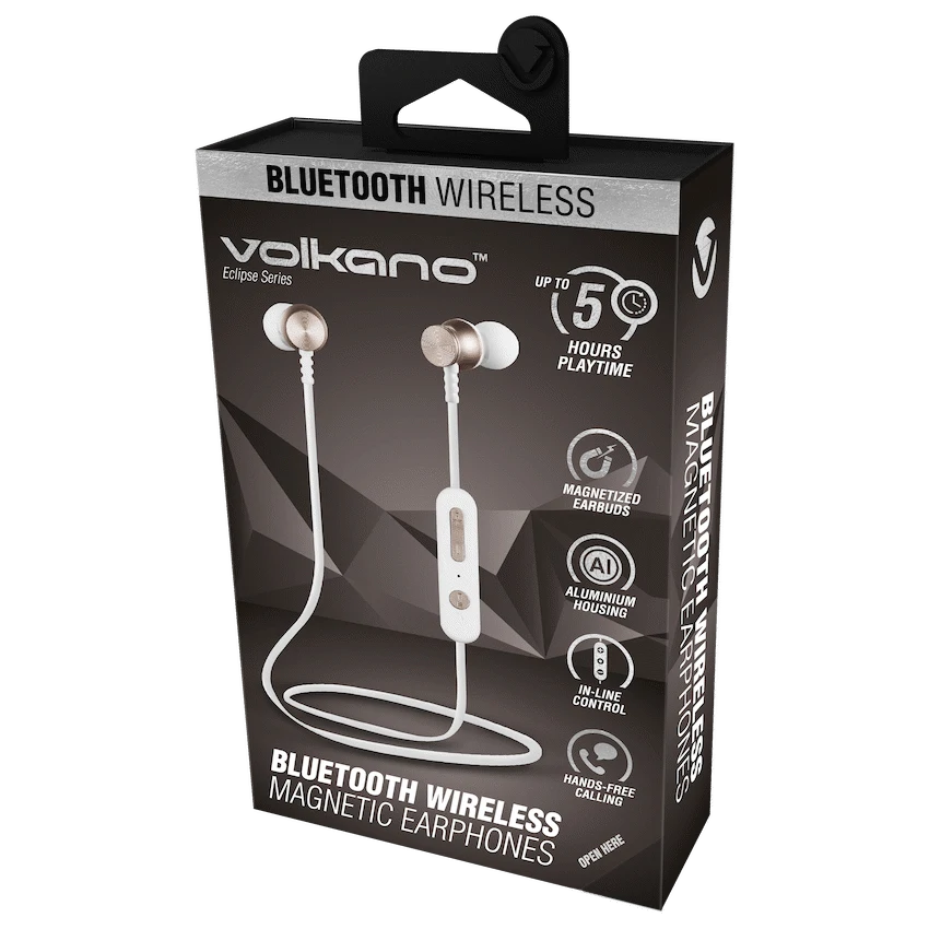 Volkano Eclipse Series Bluetooth Earphones - White - Image 2