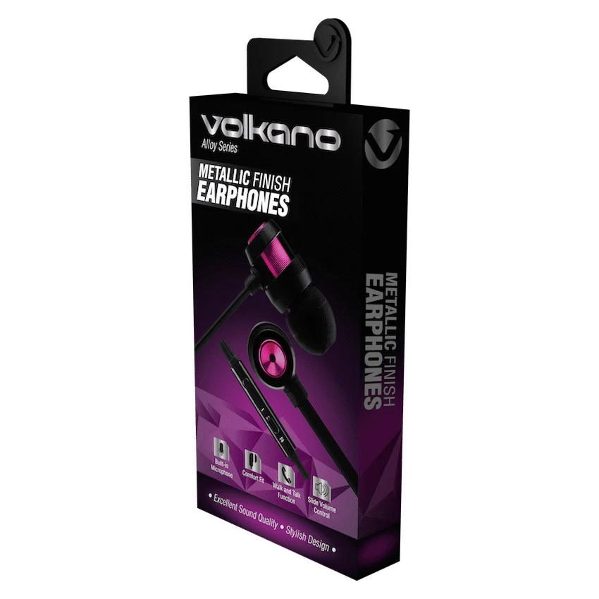 Volkano Alloy series metal earphone - Purple - Image 3