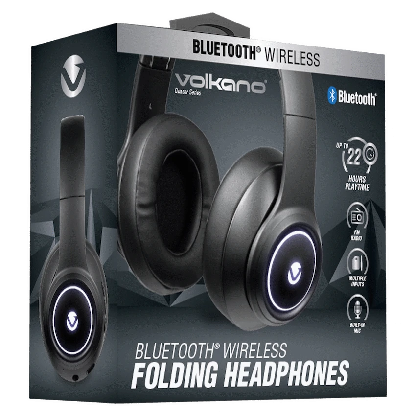 VolkanoX Quasar Series Bluetooth Headphones - Black - Image 3