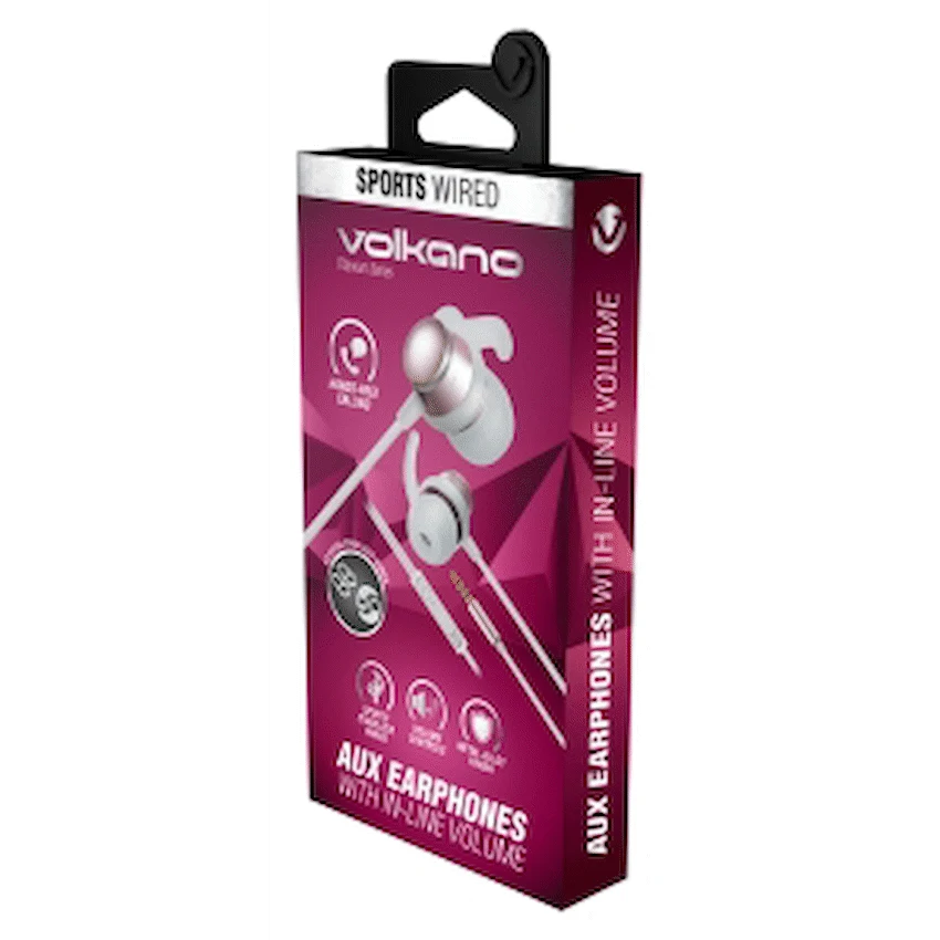 Volkano Titanium Series AUX Earphone - Rose Gold - Image 2