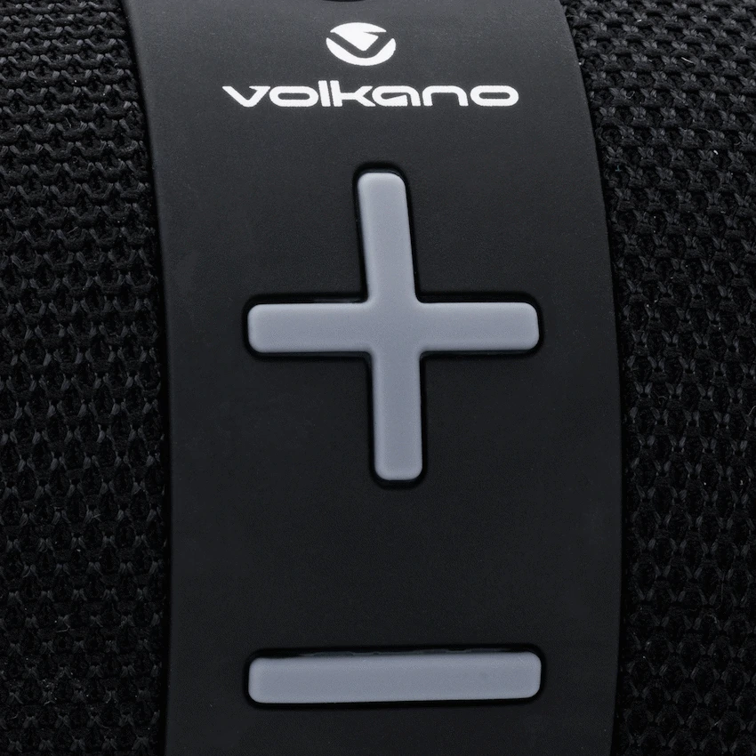 Volkano Flow Series Portable Bluetooth Speaker - Black with Grey Buttons - Image 2