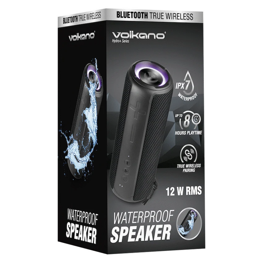 Volkano Hydro + Series IPX7 Bluetooth Speaker - Black - Image 3