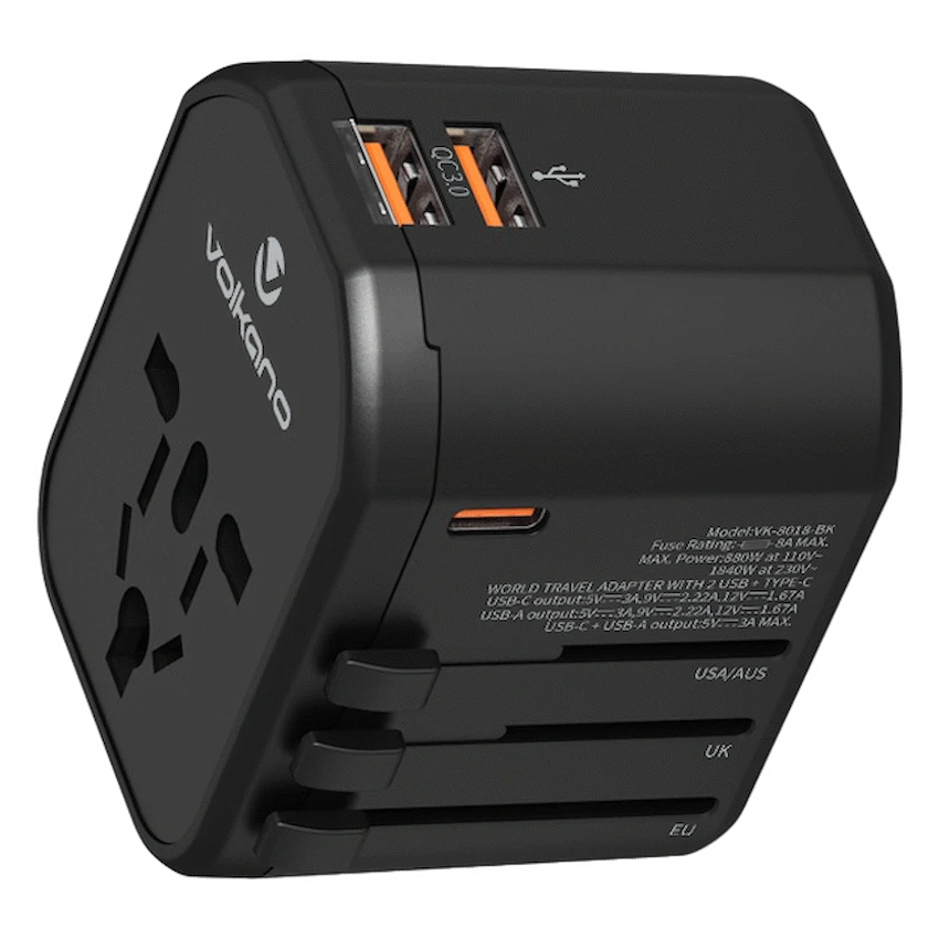 Volkano Worldwide Series Travel Adapter PD 25w + QC