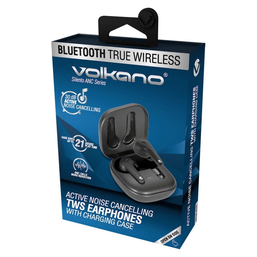 Volkano Silento ANC Series True Wireless + Charging Case - Black - Image 2