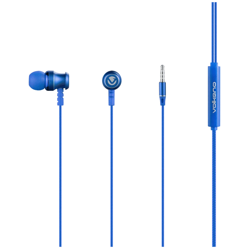 Volkano Earphones with Mic - Stannic Series - Blue - Image 2