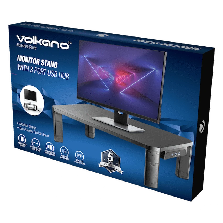 Volkano Riser Hub series Monitor Stand with 3 Port USB Hub - Image 2