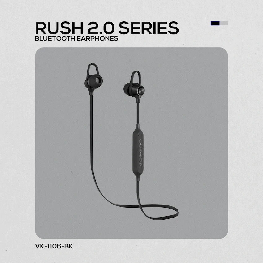 Volkano Rush 2.0 Bluetooth Earphones - Black - Image 7