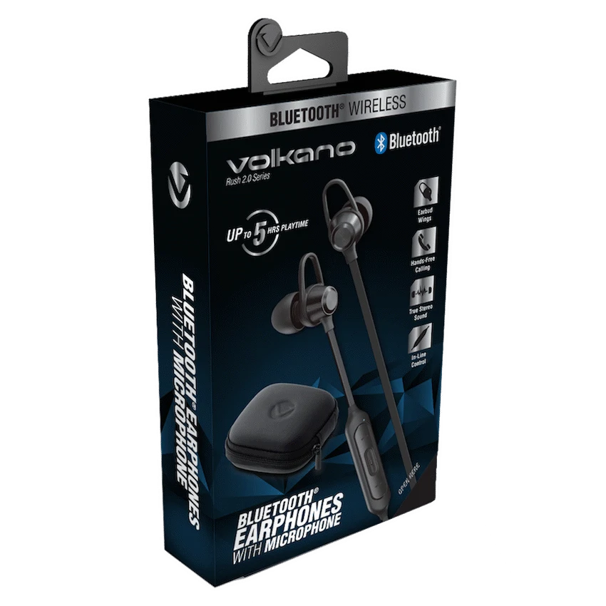 Volkano Rush 2.0 Bluetooth Earphones - Black - Image 3