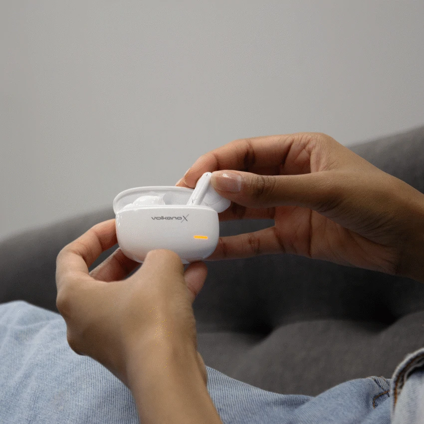 VolkanoX VXT200S Hybrid ANC TWS Earphones - White - Image 9