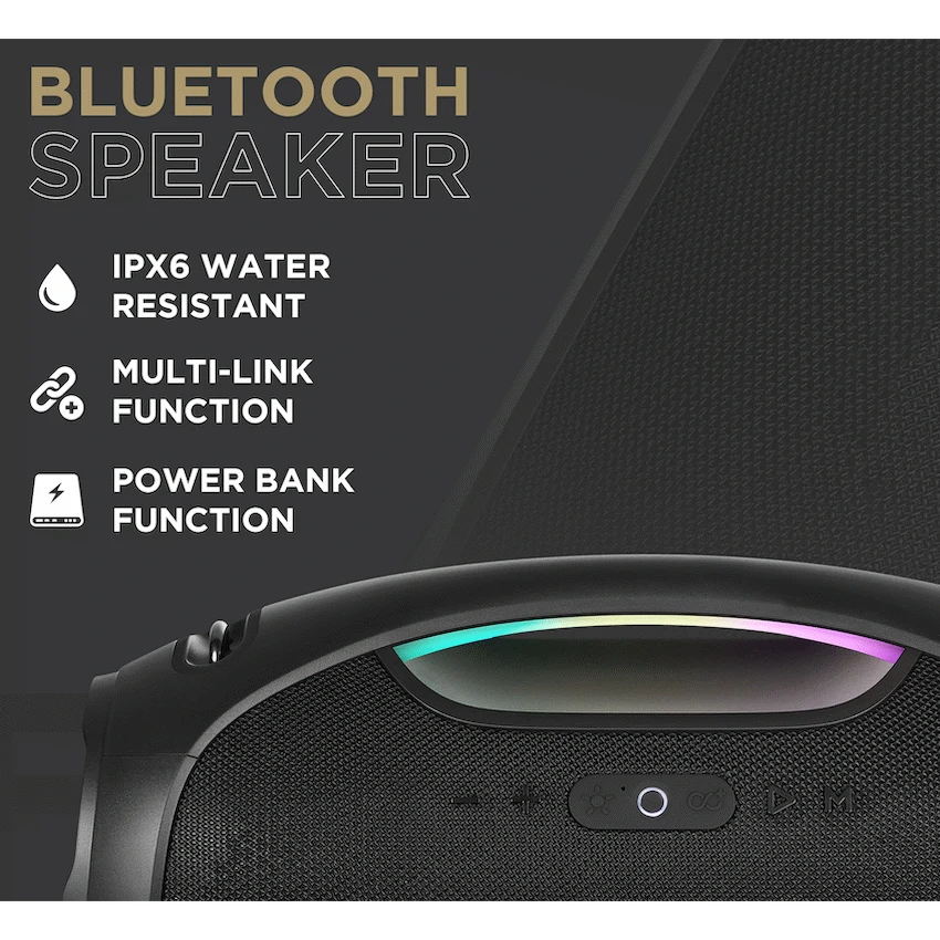 VolkanoX VXS400 Portable Bluetooth Speaker - Black - Image 3