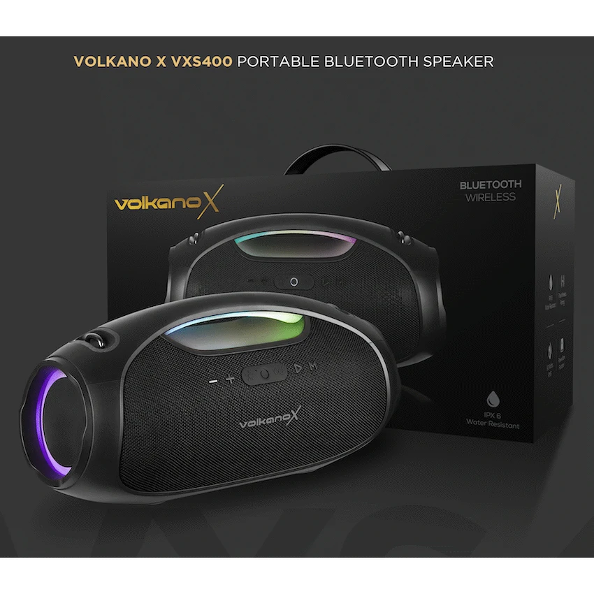 VolkanoX VXS400 Portable Bluetooth Speaker - Black - Image 6