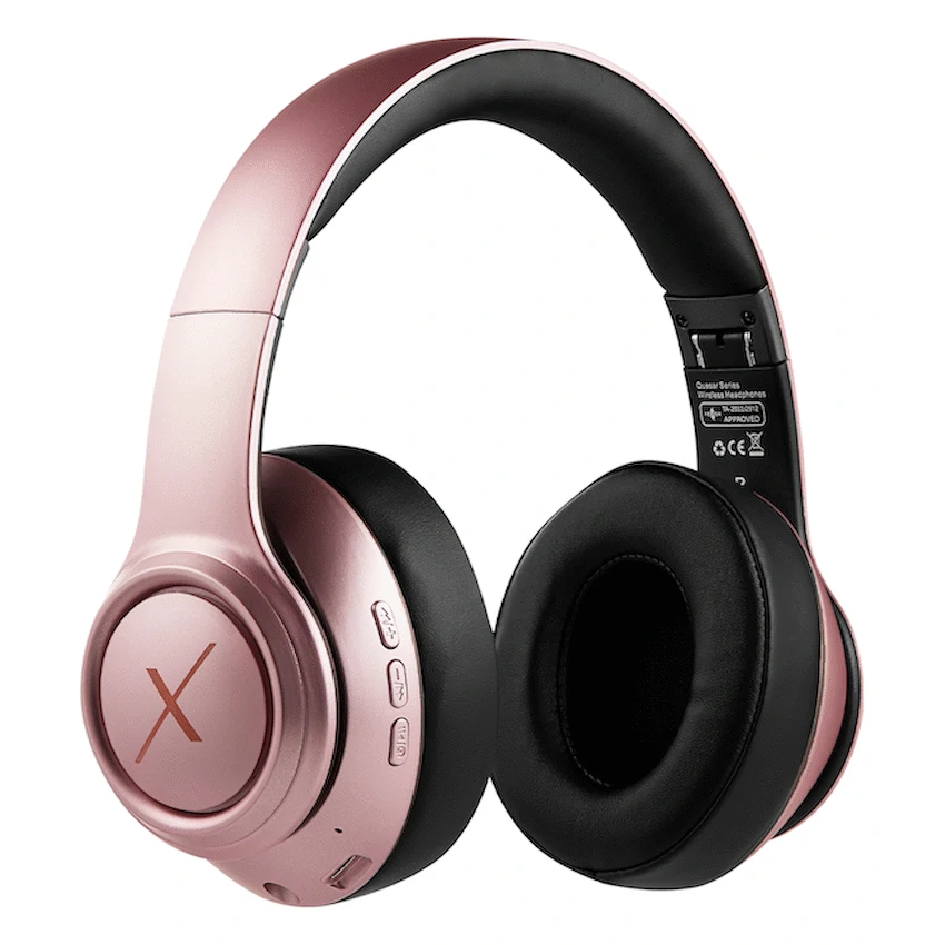 VolkanoX Quasar Series Bluetooth Headphones - Rose Gold - Image 3