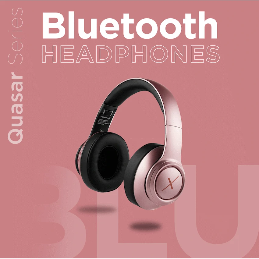 VolkanoX Quasar Series Bluetooth Headphones - Rose Gold - Image 4