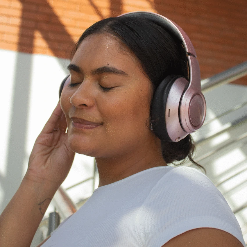 VolkanoX Quasar Series Bluetooth Headphones - Rose Gold - Image 6