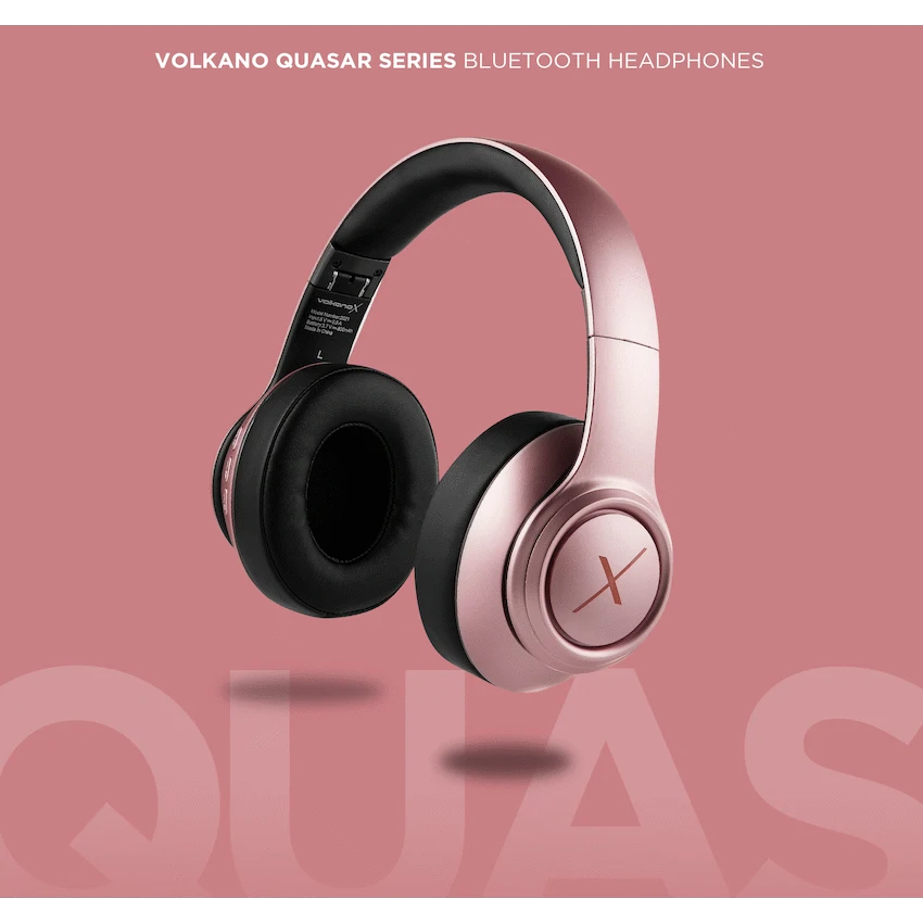 VolkanoX Quasar Series Bluetooth Headphones - Rose Gold - Image 7
