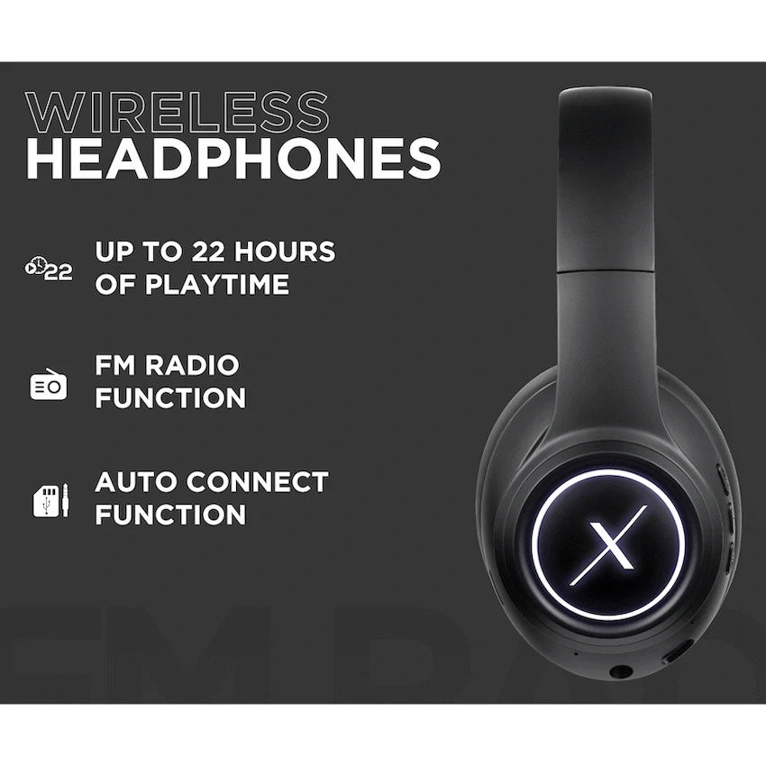 VolkanoX Quasar Series Bluetooth Headphones - Black - Image 5