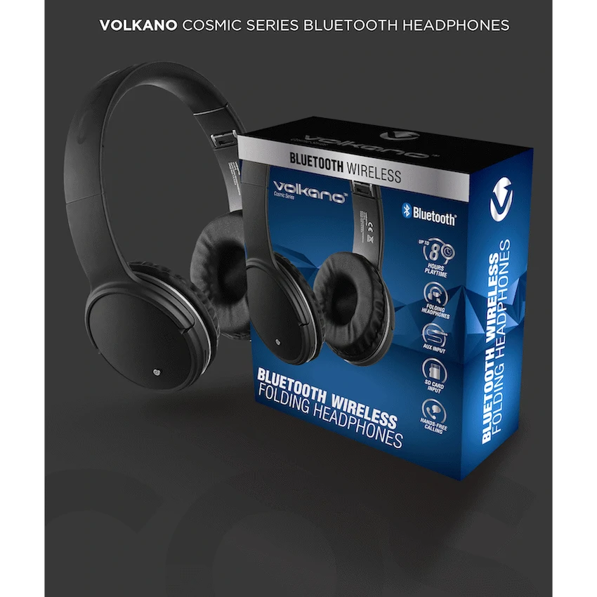 Volkano Cosmic Series Bluetooth Headphones - Black - Image 8