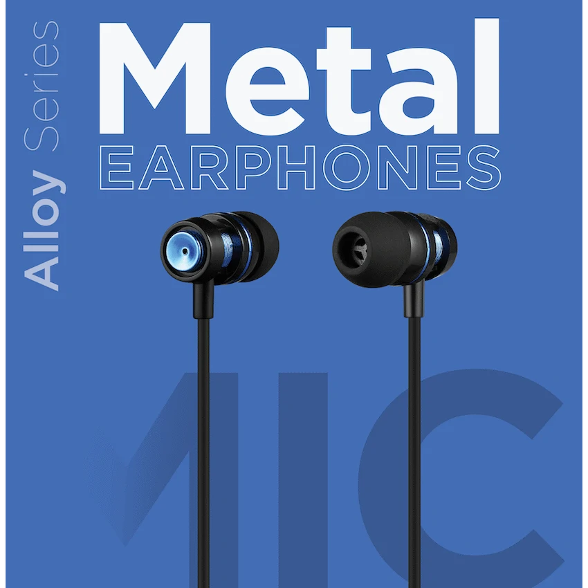 Volkano Alloy Series Metal Earphone - Blue - Image 7