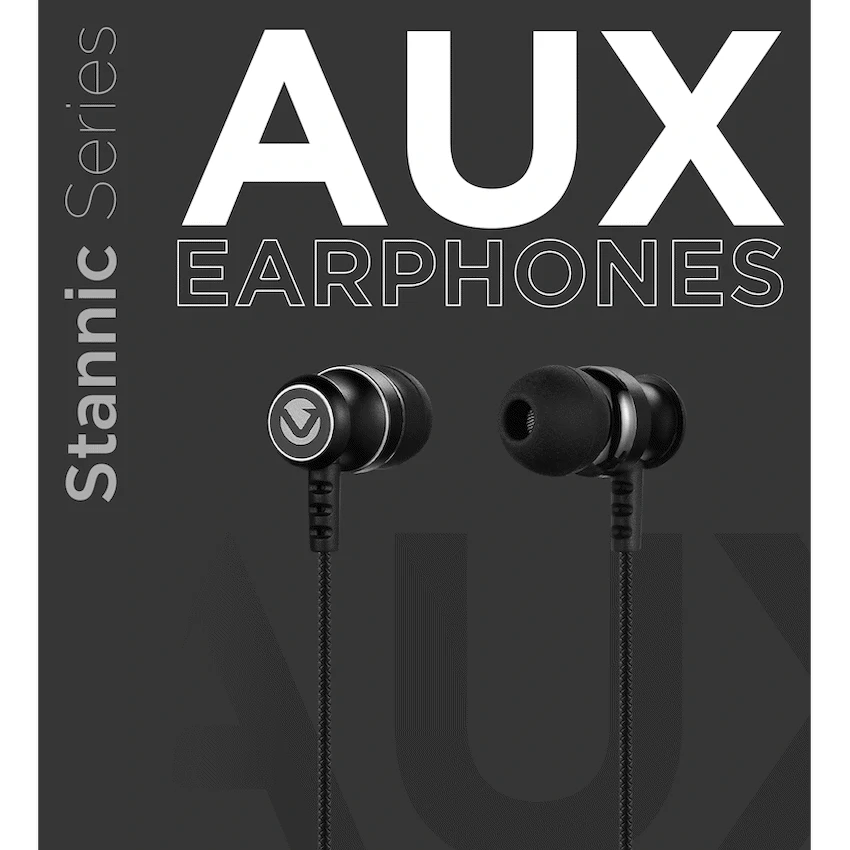 Volkano Earphones with Mic - STANNIC SERIES - Black - Image 5