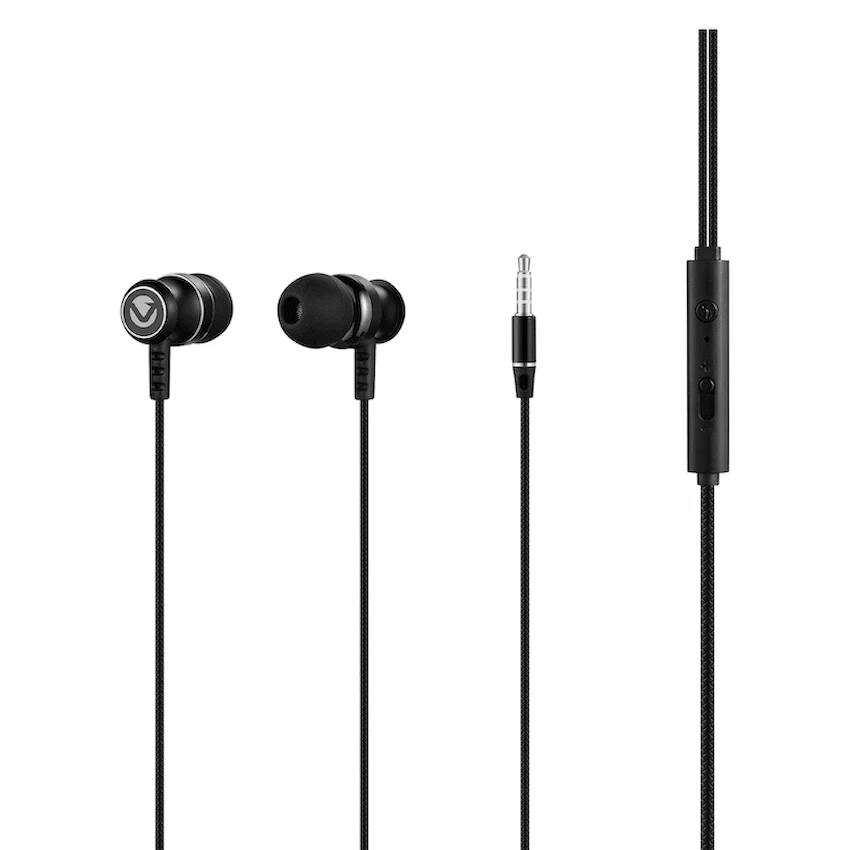 Volkano Earphones with Mic - STANNIC SERIES - Black - Image 3