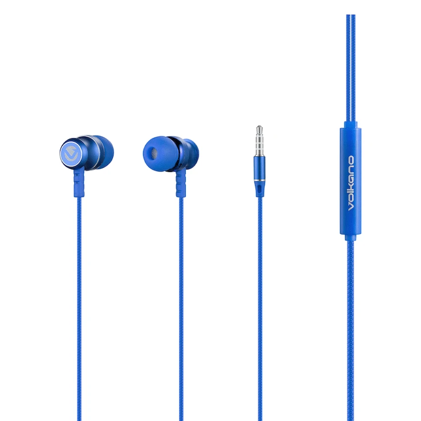 Volkano Earphones with Mic - Stannic Series - Blue - Image 6