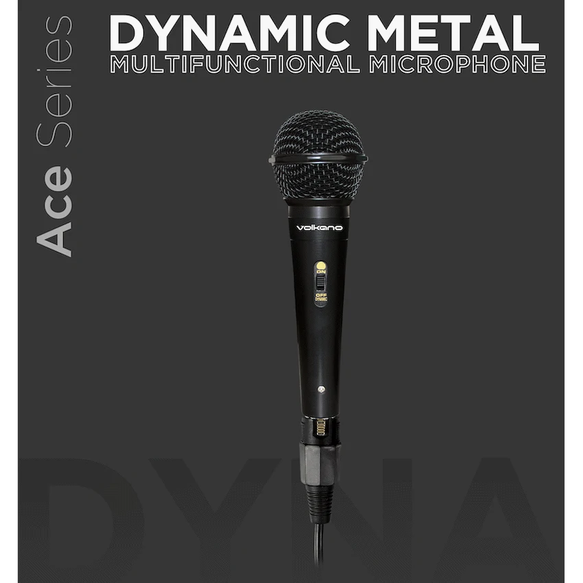 Volkano Ace Series Metal Wired Dynamic Vocal Microphone - Black - Image 4