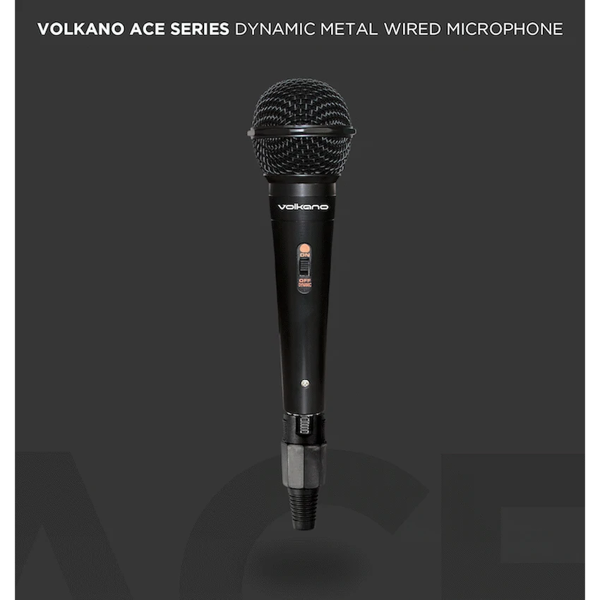 Volkano Ace Series Metal Wired Dynamic Vocal Microphone - Black - Image 7