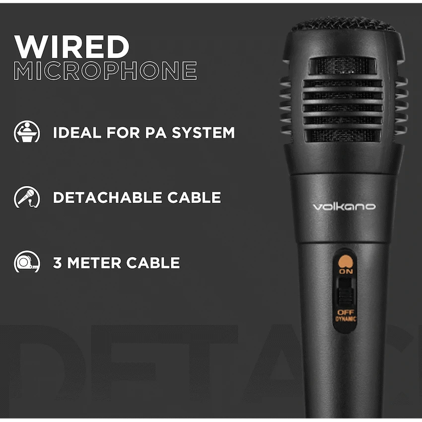 Volkano Vocal Series ABS Wired Microphone - Black - Image 5