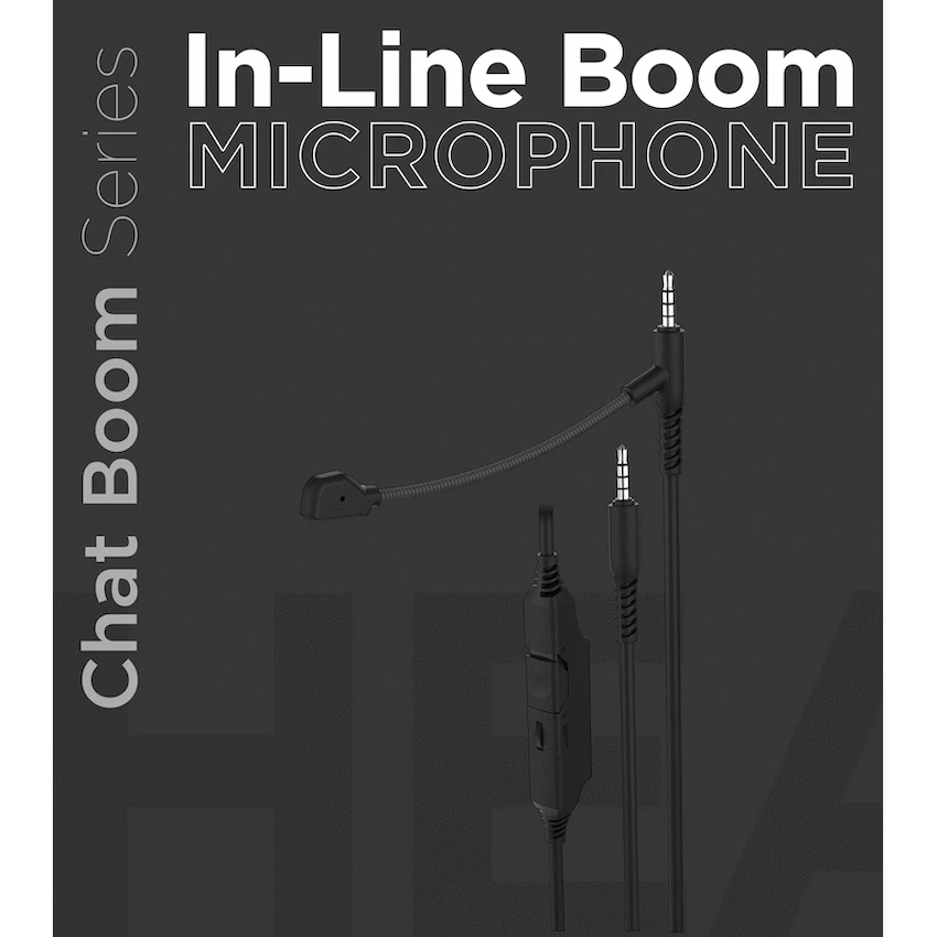 Volkano Chat Boom Series In-Line Boom Microphone - Black - Image 3