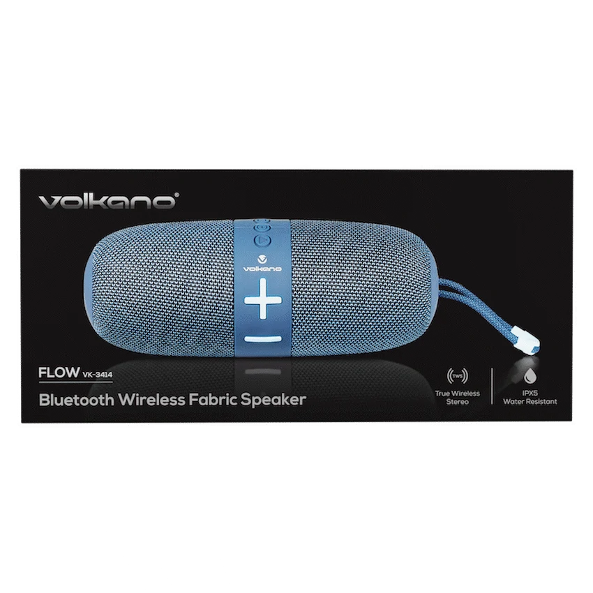Volkano Flow Series Portable Bluetooth Speaker - Blue with Blue Buttons - Image 7