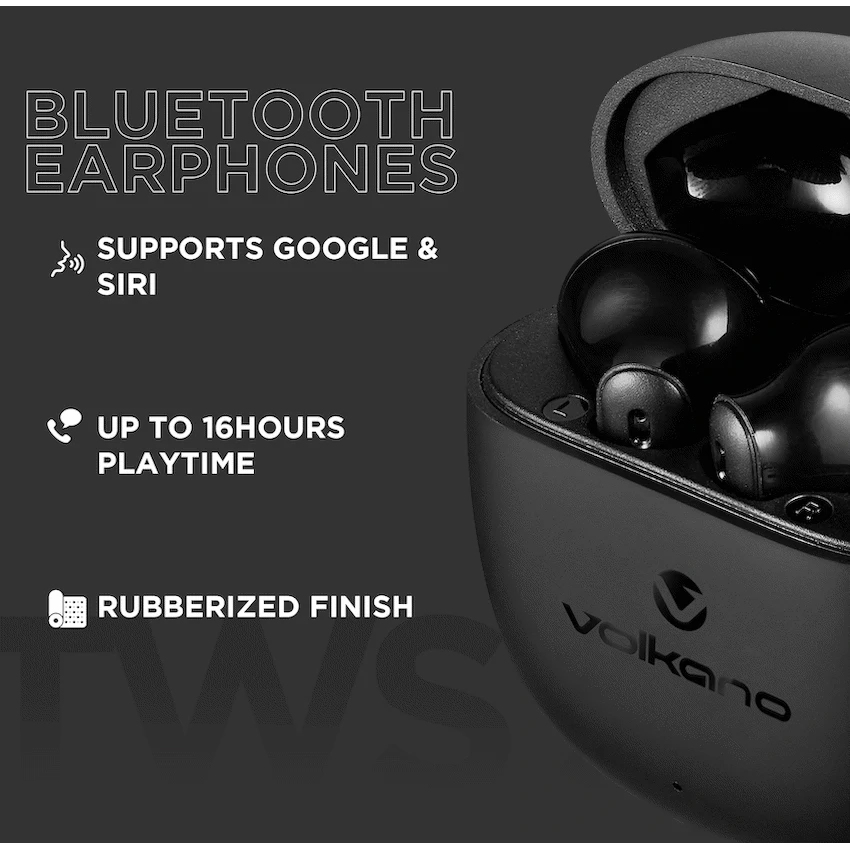 Volkano Sleek Series TWS Earphones - Black - Image 7