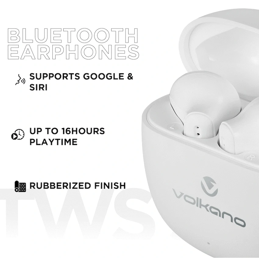 Volkano Sleek Series TWS Earphones - White - Image 7