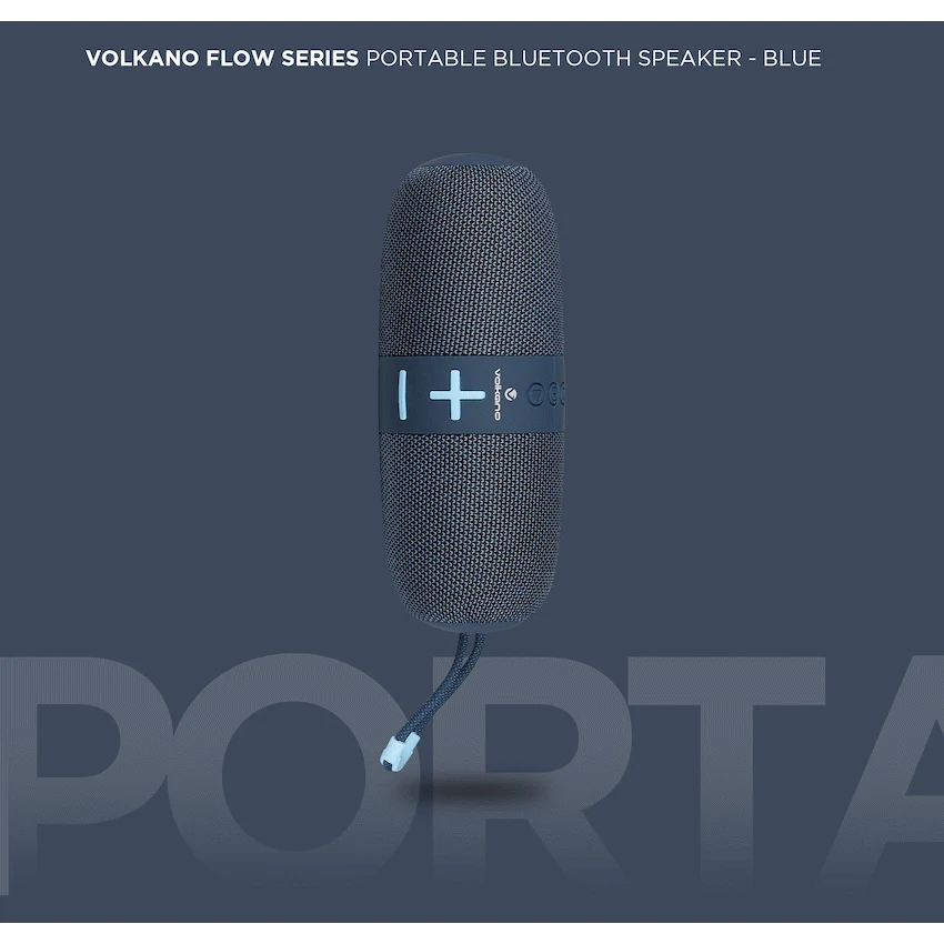 Volkano Flow Series Portable Bluetooth Speaker - Blue with Blue Buttons - Image 10