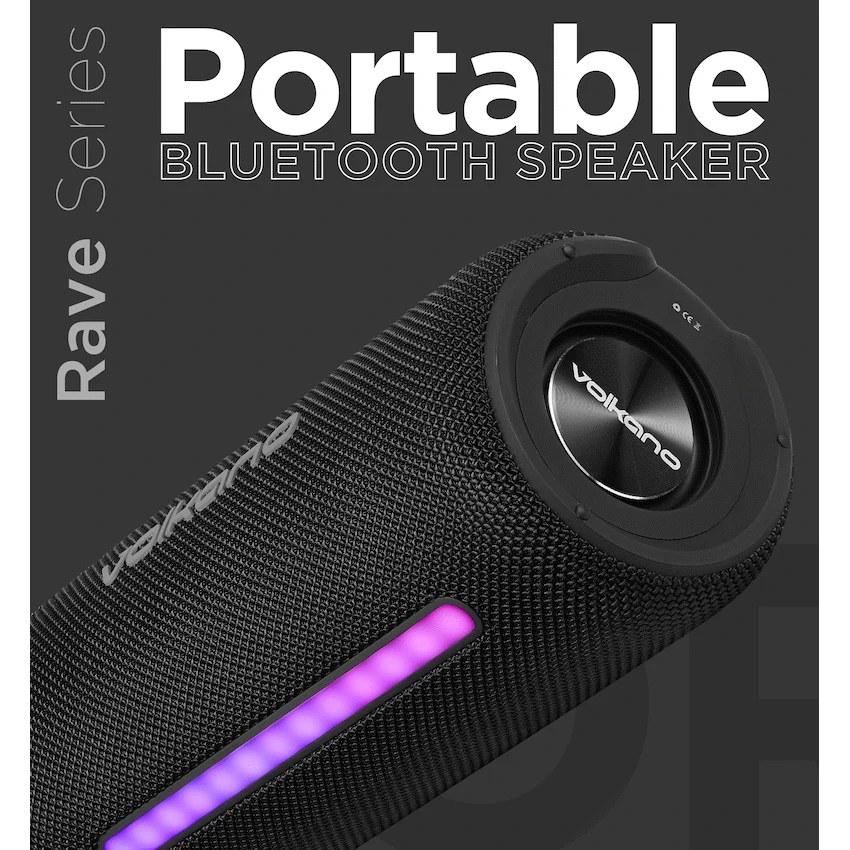 Volkano Rave Series Portable Bluetooth Speaker - Black with grey buttons - Image 7