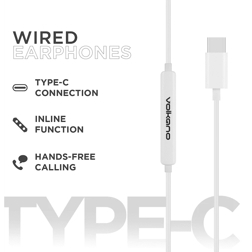 Volkano Prism 2.0 Series Type-C Earphone - White - Image 6