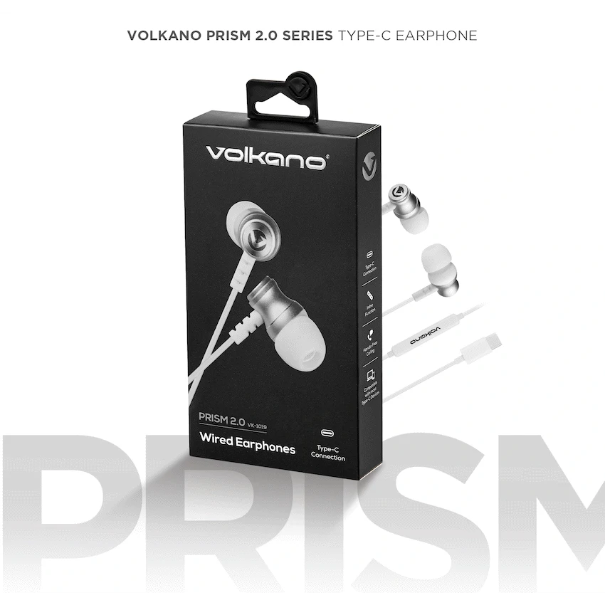 Volkano Prism 2.0 Series Type-C Earphone - White - Image 8