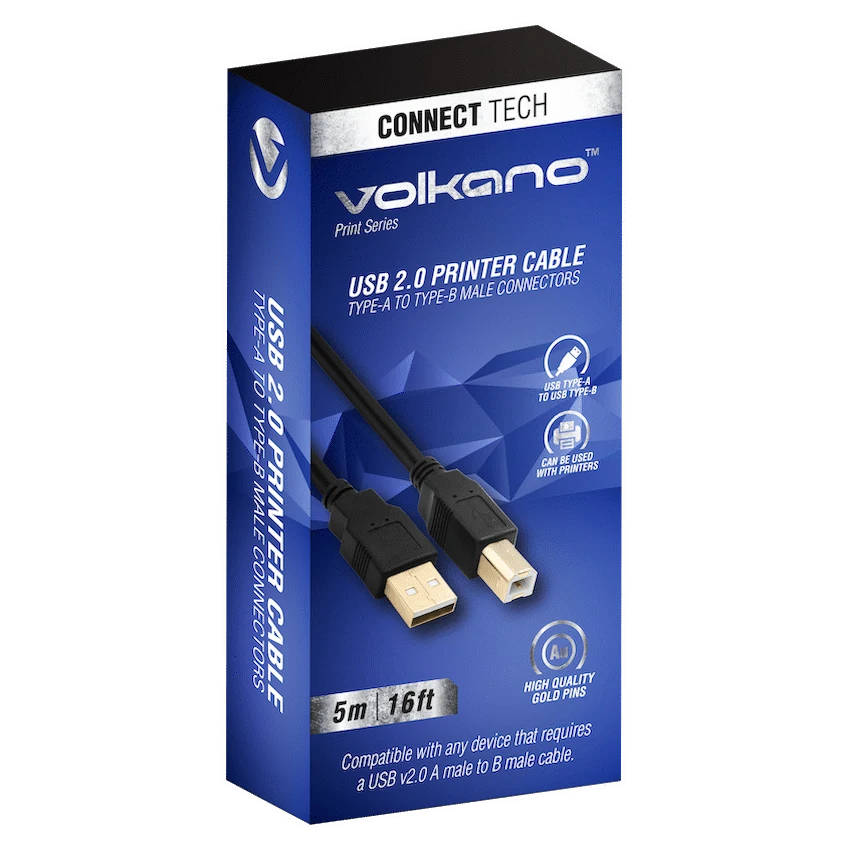 Volkano Print Series USB Printer Cable 5m - Image 2