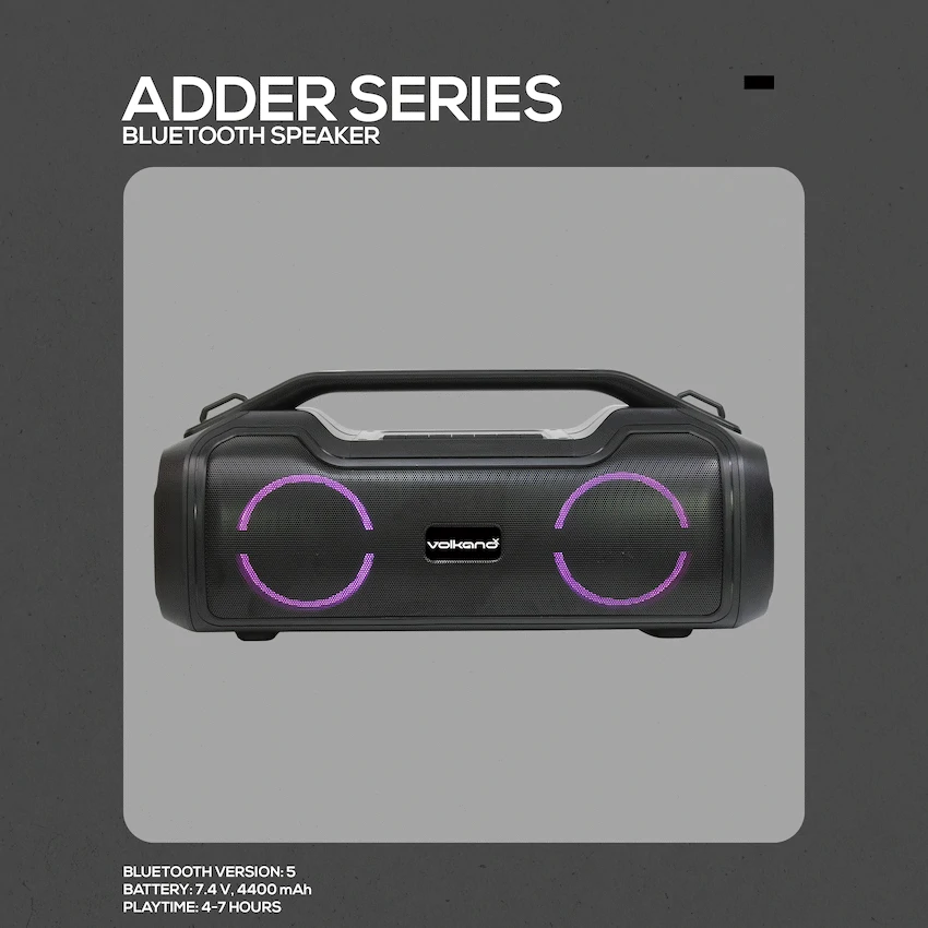 VolkanoX Adder Series Bluetooth Speaker - Black - Image 4