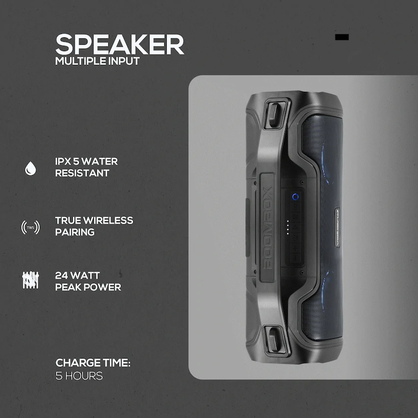 VolkanoX Adder Series Bluetooth Speaker - Black - Image 5