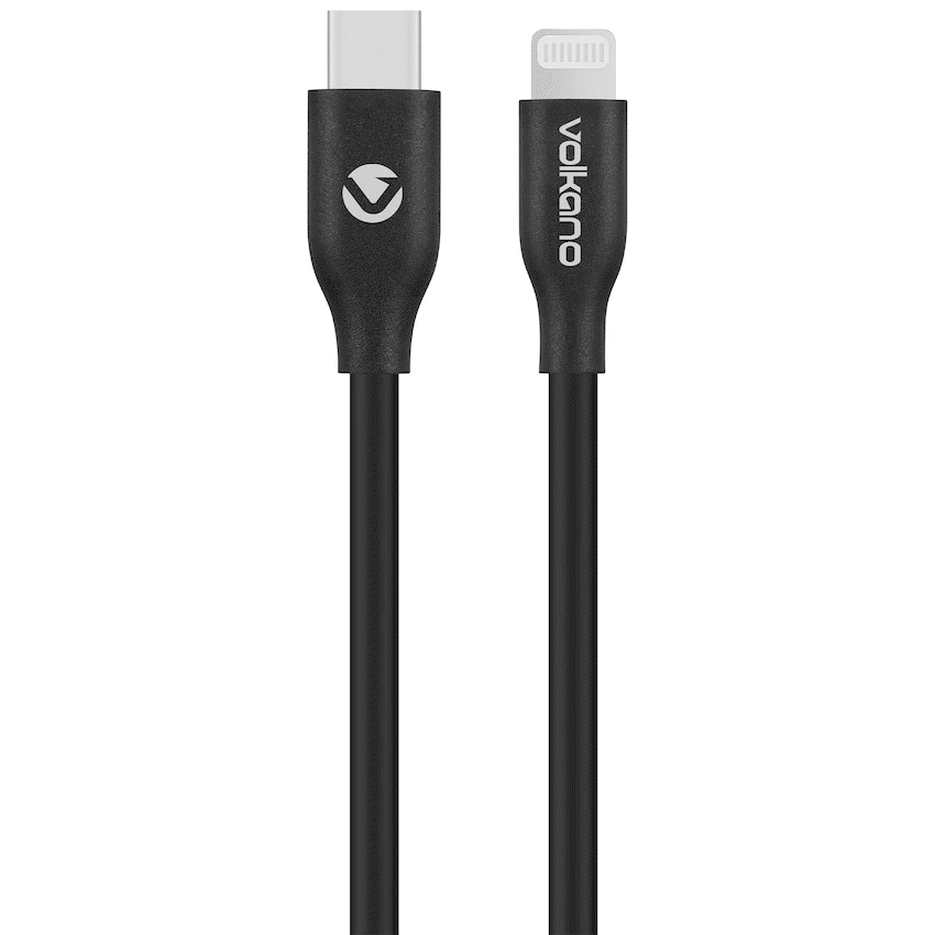 Volkano Flexi Series Type-C to MFI Lightning 2.5m 27w - Black