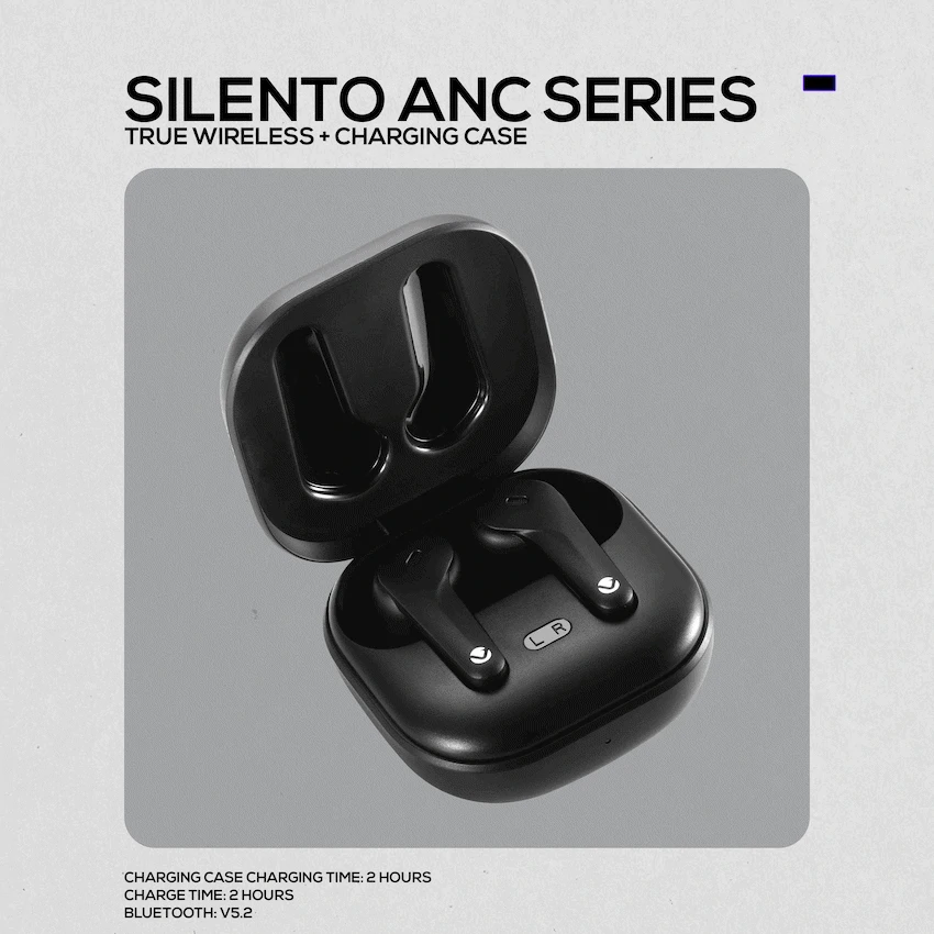 Volkano Silento ANC Series True Wireless + Charging Case - Black - Image 7