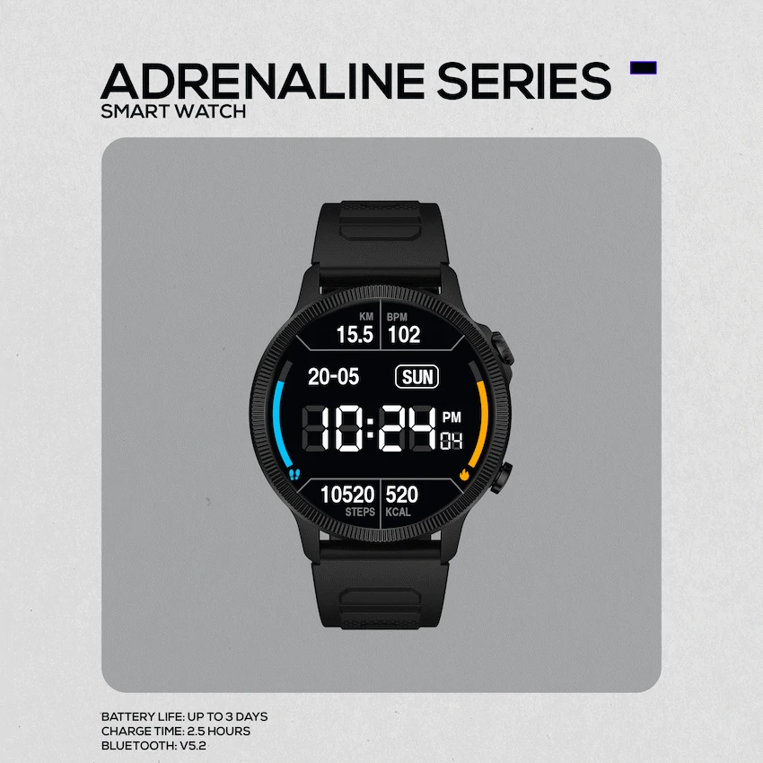 Volkano Active Tech Adrenaline Series GPS Watch with Heart Rate - Image 2