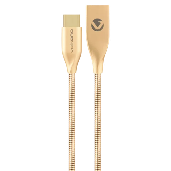 Volkano Iron Series Round Metallic Spring Type-C Cable 6ft - Champagne ...