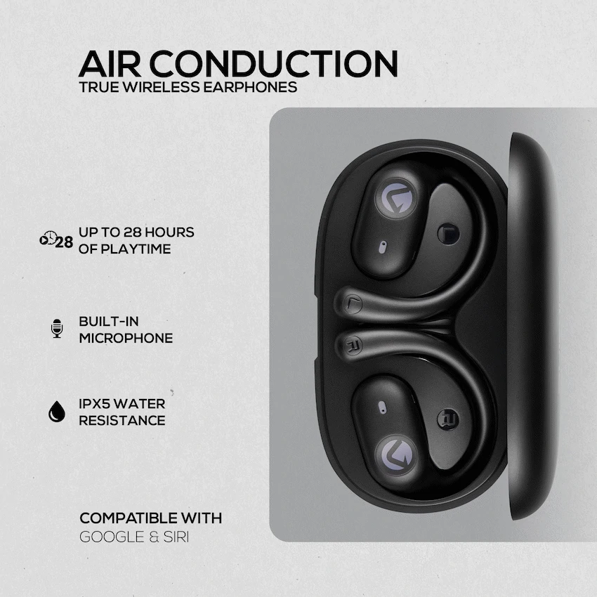 Volkano Stride 2 Air Conduction True Wireless Earphones - Black - Image 3